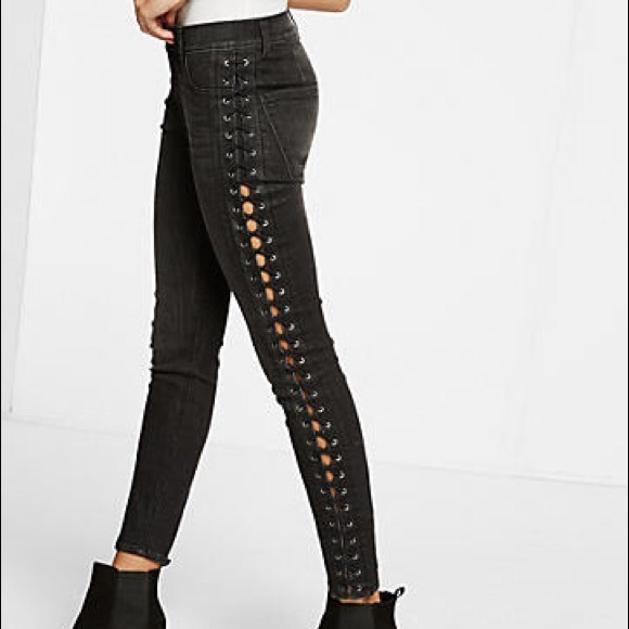 express lace up jeans